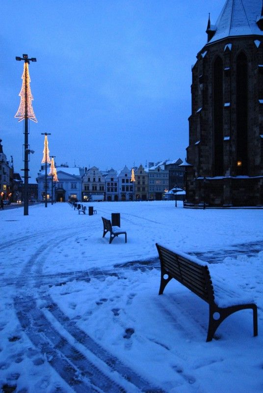 Zasněžené náměstí Republiky