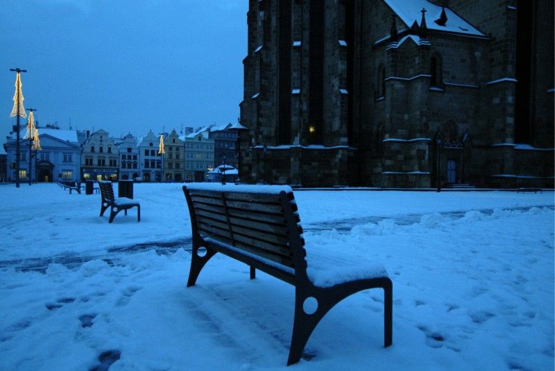 Zasněžené náměstí Republiky