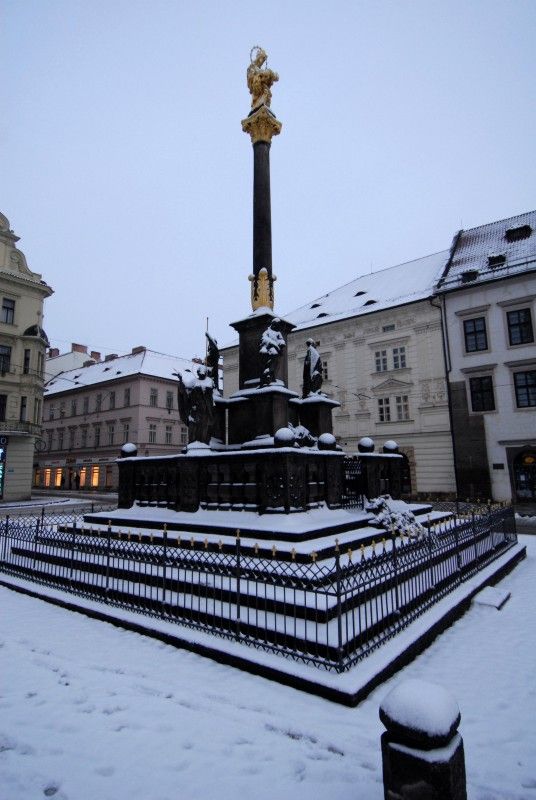 Morový sloup na plzeňském náměstí Republiky