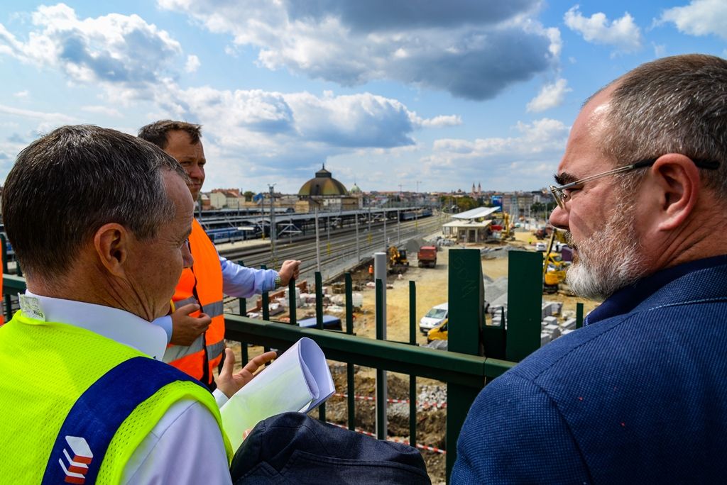 Stavba nového přestupního uzlu v Šumavské ulici v Plzni (foto: M. Pecuch, 28.8.2018)