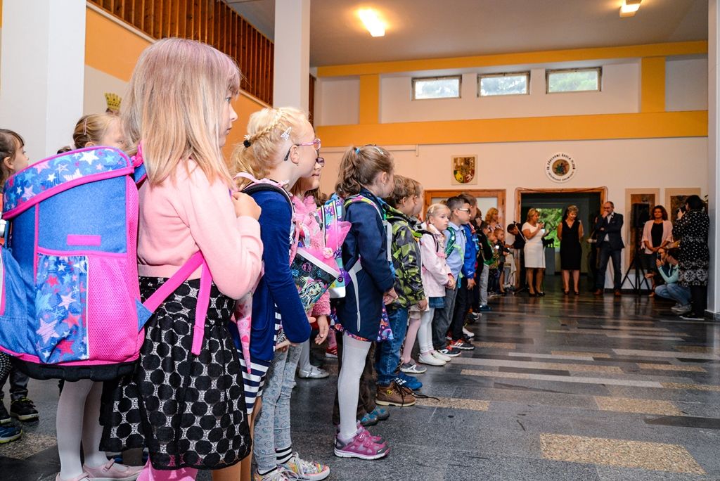 Vítání prvňáčků na 28. ZŠ (foto: M. Pecuch, 3.9.2018)
