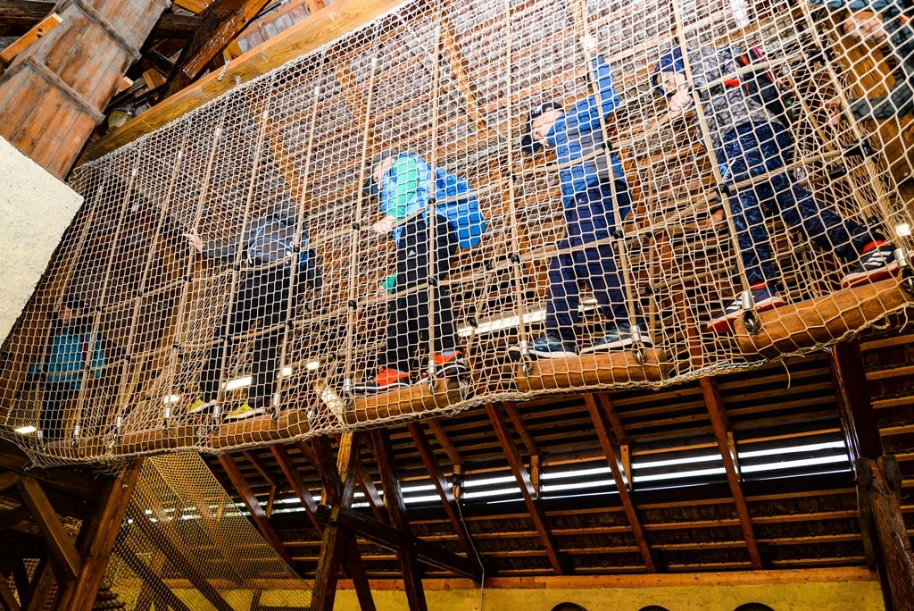 Interiérové hřiště na statku Lüftnerka (foto: M. Pecuch, 4.9.2018)