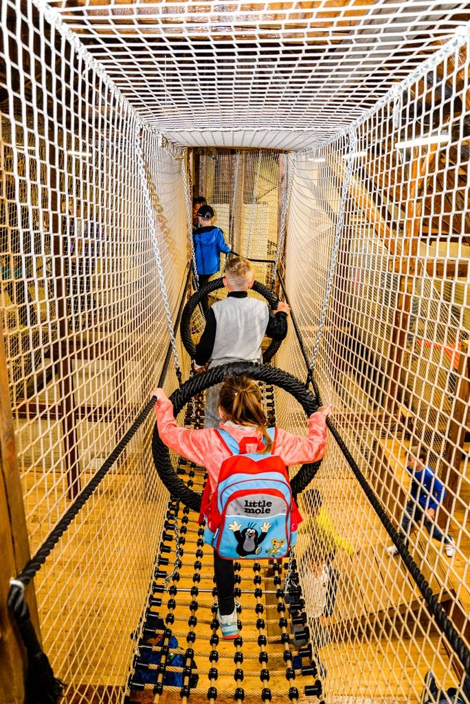 Interiérové hřiště na statku Lüftnerka (foto: M. Pecuch, 4.9.2018)