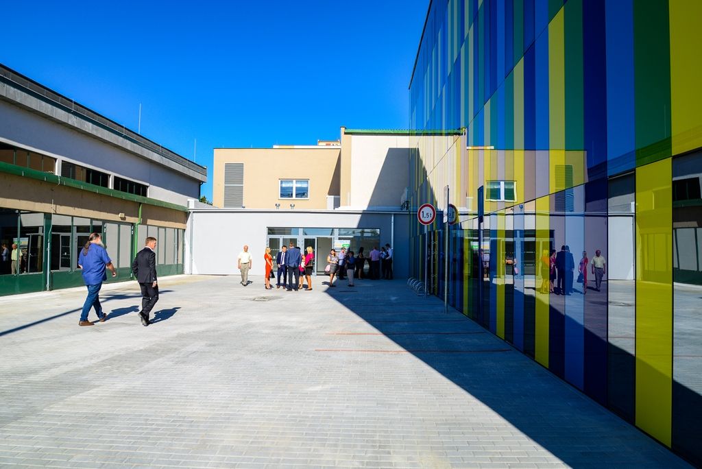Nová moderní víceúčelová tréninková hala, která je součástí areálu Městské sportovní haly v Plzni na Slovanech (foto: M. Pecuch, 12.9.2018)