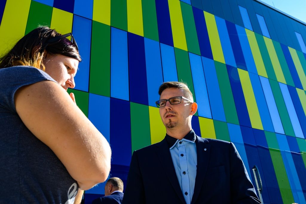 Nová moderní víceúčelová tréninková hala, která je součástí areálu Městské sportovní haly v Plzni na Slovanech (foto: M. Pecuch, 12.9.2018)