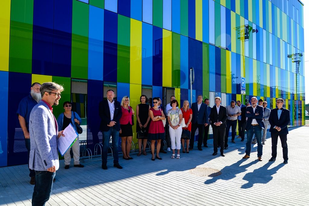 Nová moderní víceúčelová tréninková hala, která je součástí areálu Městské sportovní haly v Plzni na Slovanech (foto: M. Pecuch, 12.9.2018)