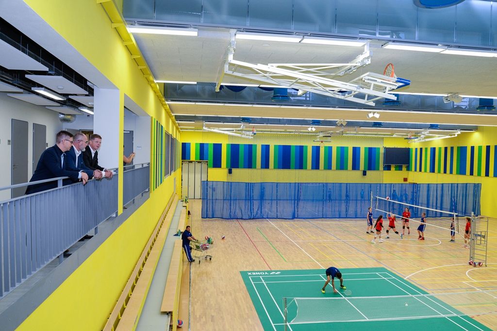 Nová moderní víceúčelová tréninková hala, která je součástí areálu Městské sportovní haly v Plzni na Slovanech (foto: M. Pecuch, 12.9.2018)