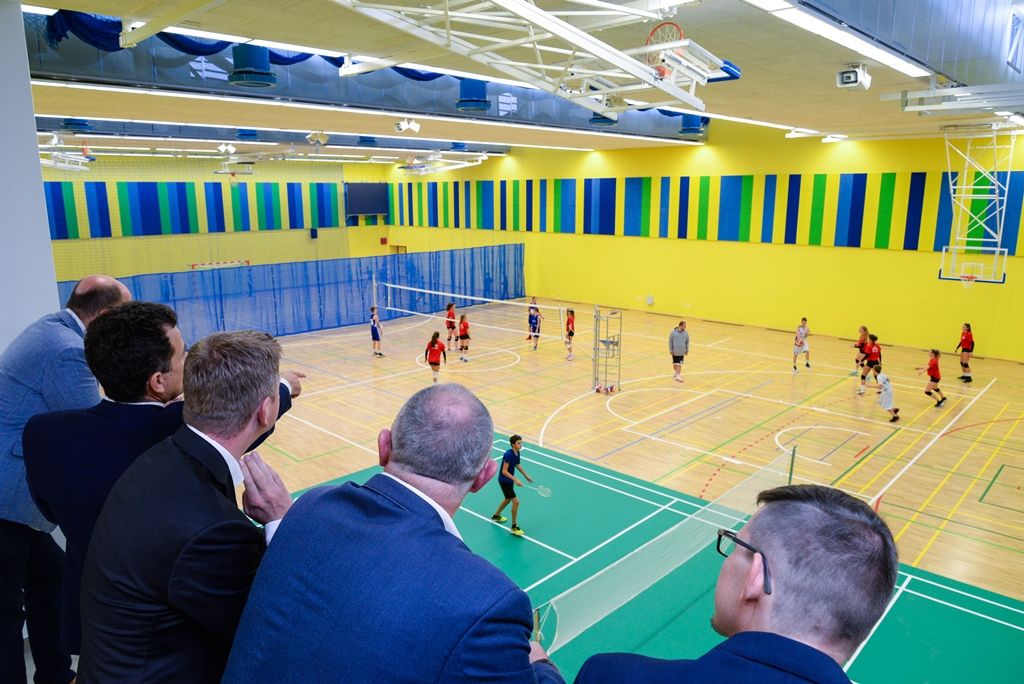 Nová moderní víceúčelová tréninková hala, která je součástí areálu Městské sportovní haly v Plzni na Slovanech (foto: M. Pecuch, 12.9.2018)