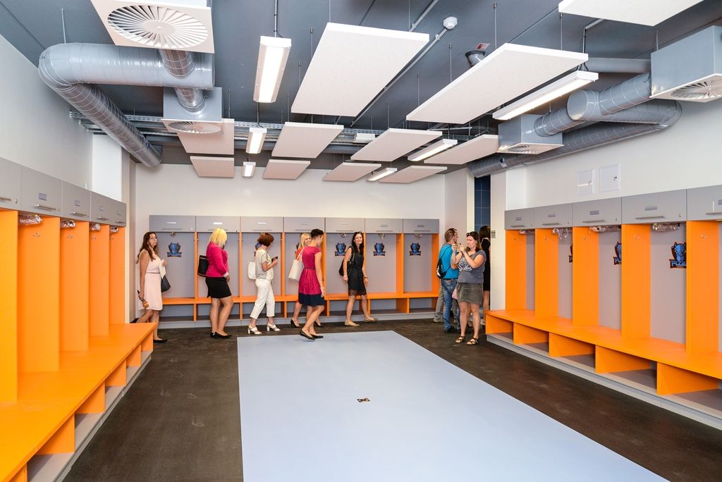 Nová moderní víceúčelová tréninková hala, která je součástí areálu Městské sportovní haly v Plzni na Slovanech (foto: M. Pecuch, 12.9.2018)