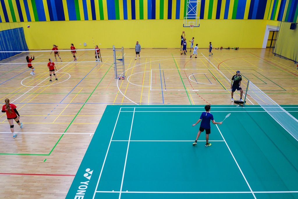 Nová moderní víceúčelová tréninková hala, která je součástí areálu Městské sportovní haly v Plzni na Slovanech (foto: M. Pecuch, 12.9.2018)