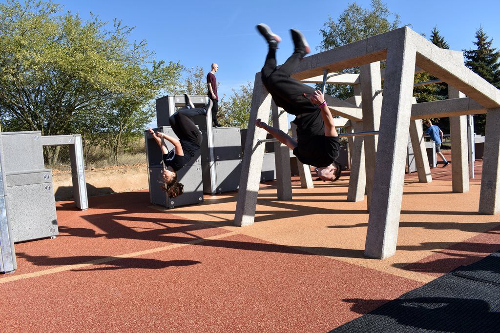 Nové parkourové hřiště (foto: A. Jarošová, 4.10.2018)