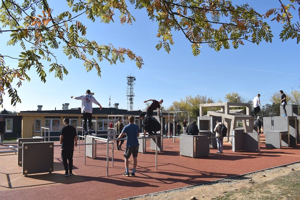 Nové parkourové hřiště (foto: A. Jarošová, 4.10.2018)
