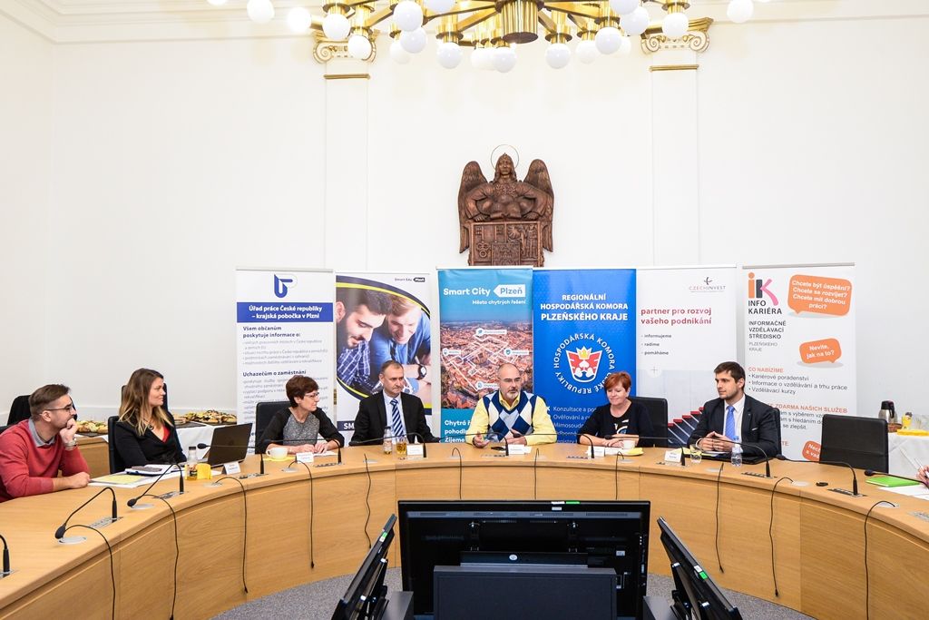 Tisková konference k veletrhu vzdělávání a práce Posviť si na budoucnost (foto: M. Pecuch, 23.10.2018)