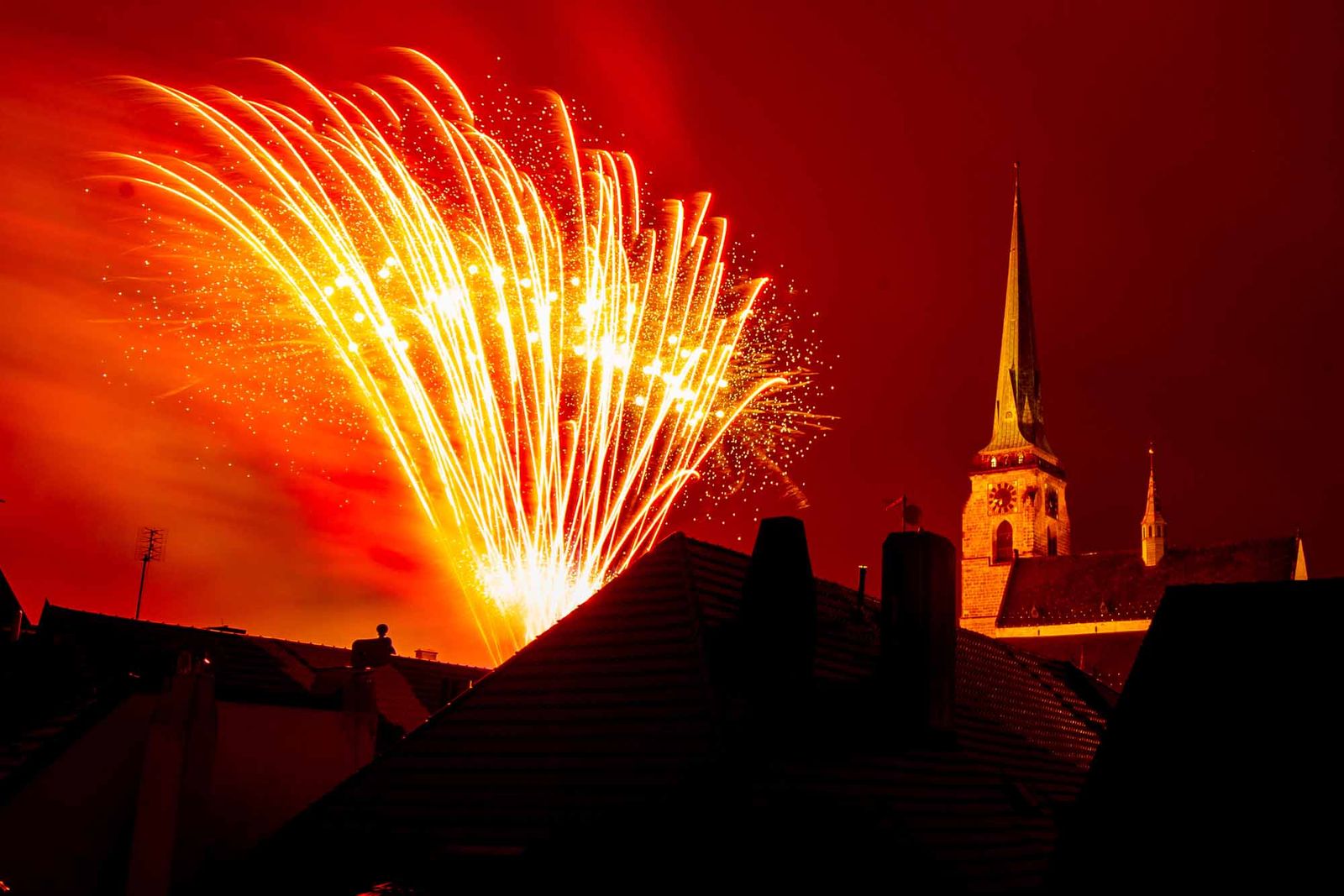 Oslavy vzniku republiky 2018 - Ohňostroj (foto: M. Pecuch, 28.10.2018)