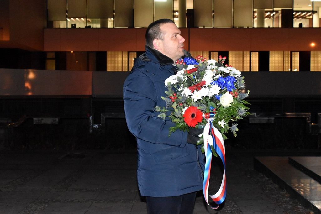 Primátor Martin Baxa uctil památku Jana Palacha a připomněl jeho osud (foto: A. Jarošová, 16.1.2019)
