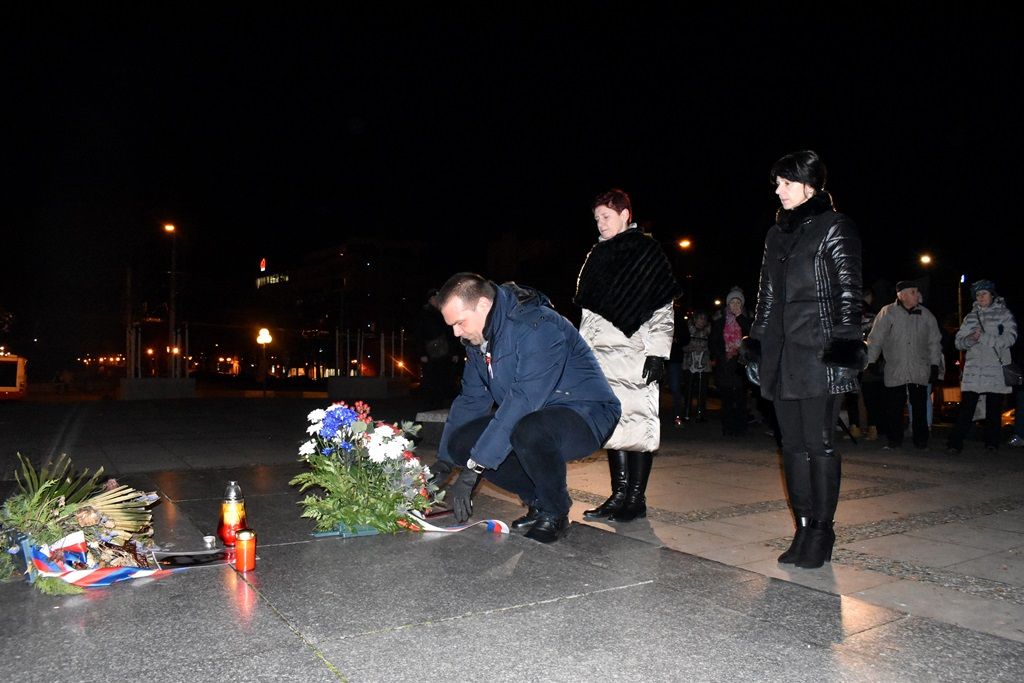 Primátor Martin Baxa uctil památku Jana Palacha a připomněl jeho osud (foto: A. Jarošová, 16.1.2019)