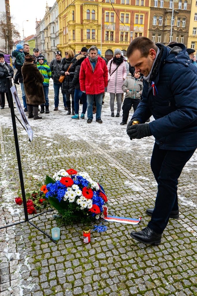 Město uctilo památku Josefa Hlavatého (foto: M. Pecuch, 20.1.2019)
