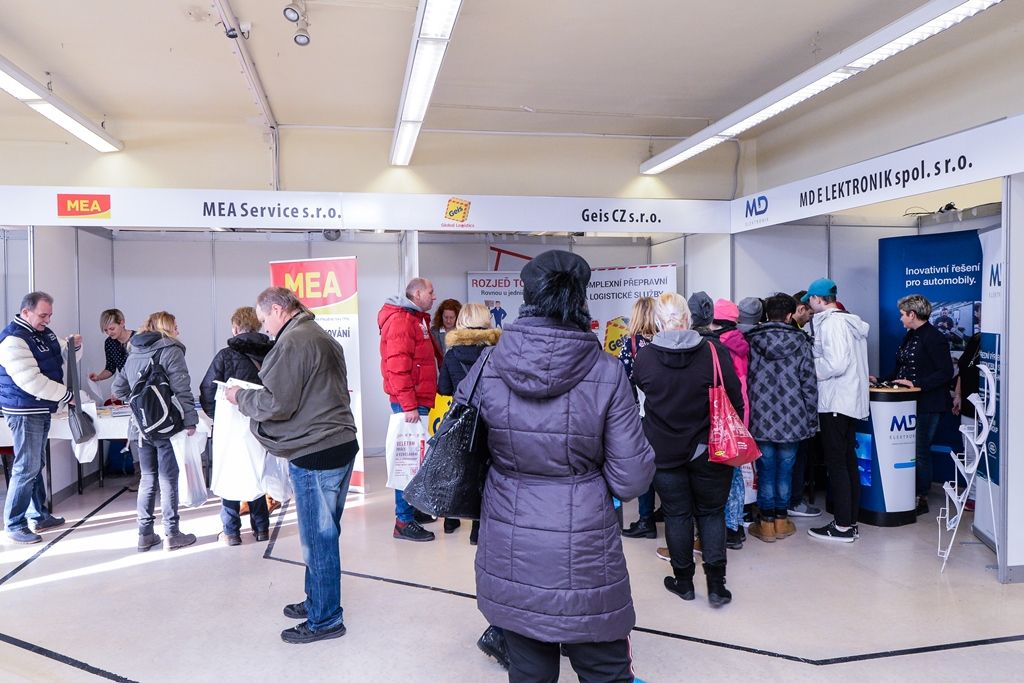 Na veletrhu práce se představilo 50 vystavovatelů (foto: M. Pecuch, 30.1.2019)