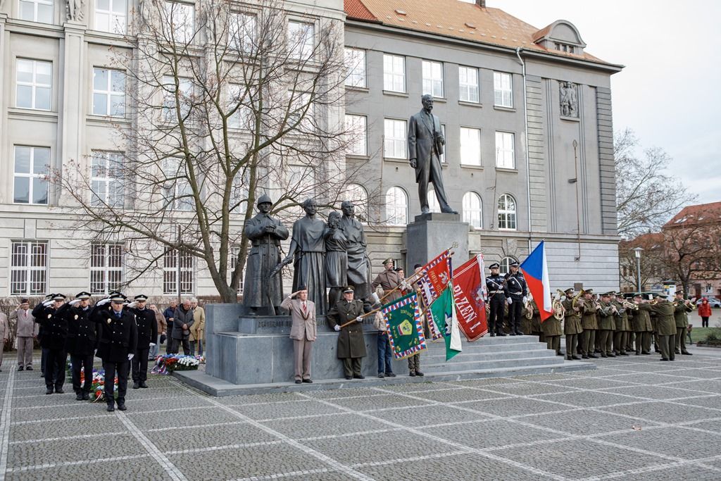 Plzeňané si připomněli výročí narození Tomáše Garrigue Masaryka (foto: V. Štaif, 7.3.2019)