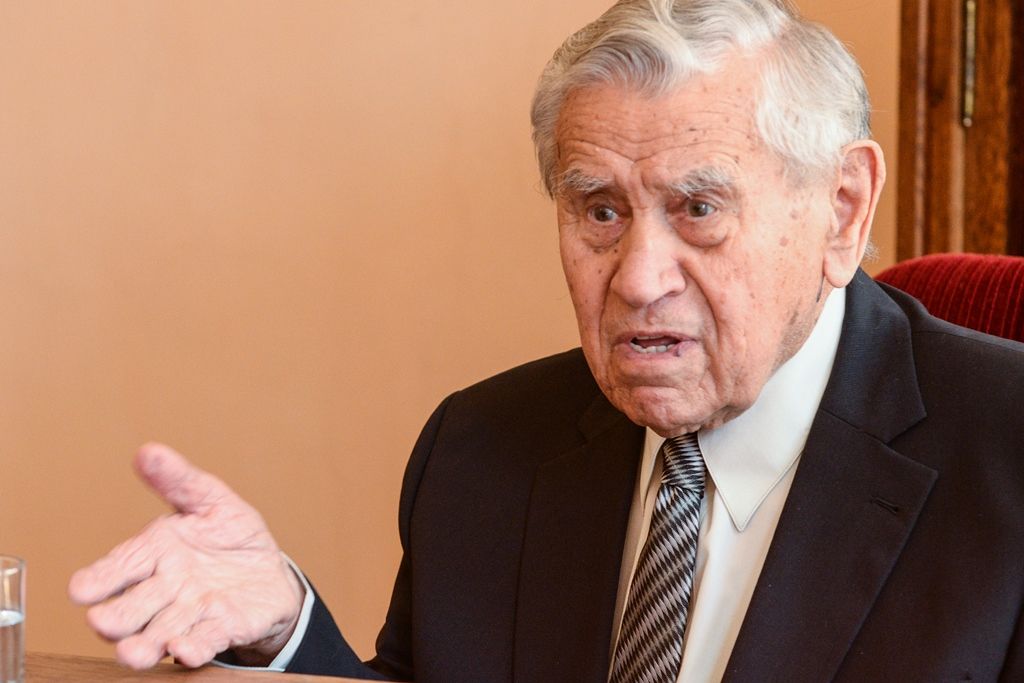 Jiří Světlík oslavil 95. narozeniny, svému rodákovi popřálo město Plzeň (foto: M. Pecuch, 20.3.2019)