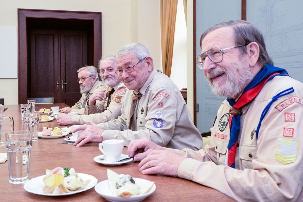 Jiří Světlík oslavil 95. narozeniny, svému rodákovi popřálo město Plzeň (foto: M. Pecuch, 20.3.2019)