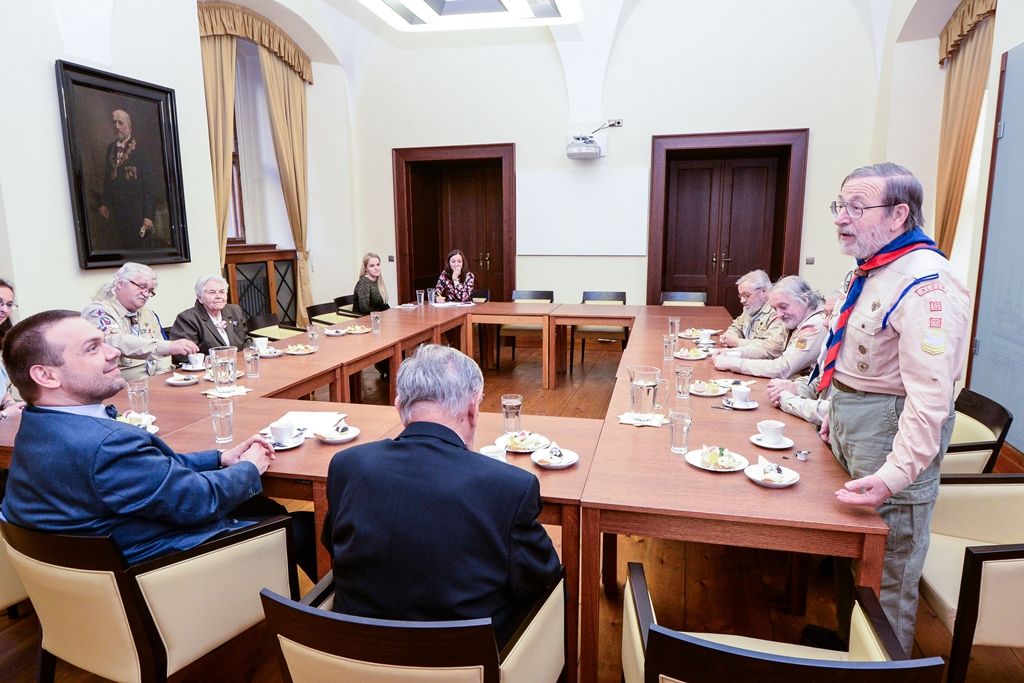 Jiří Světlík oslavil 95. narozeniny, svému rodákovi popřálo město Plzeň (foto: M. Pecuch, 20.3.2019)