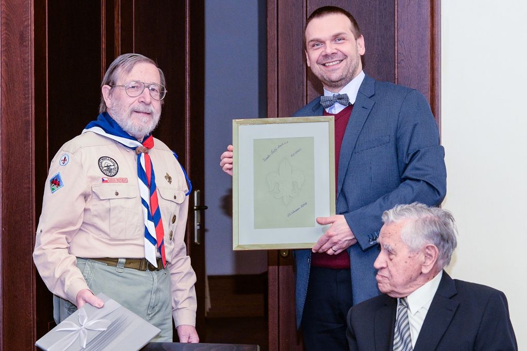 Jiří Světlík oslavil 95. narozeniny, svému rodákovi popřálo město Plzeň (foto: M. Pecuch, 20.3.2019)