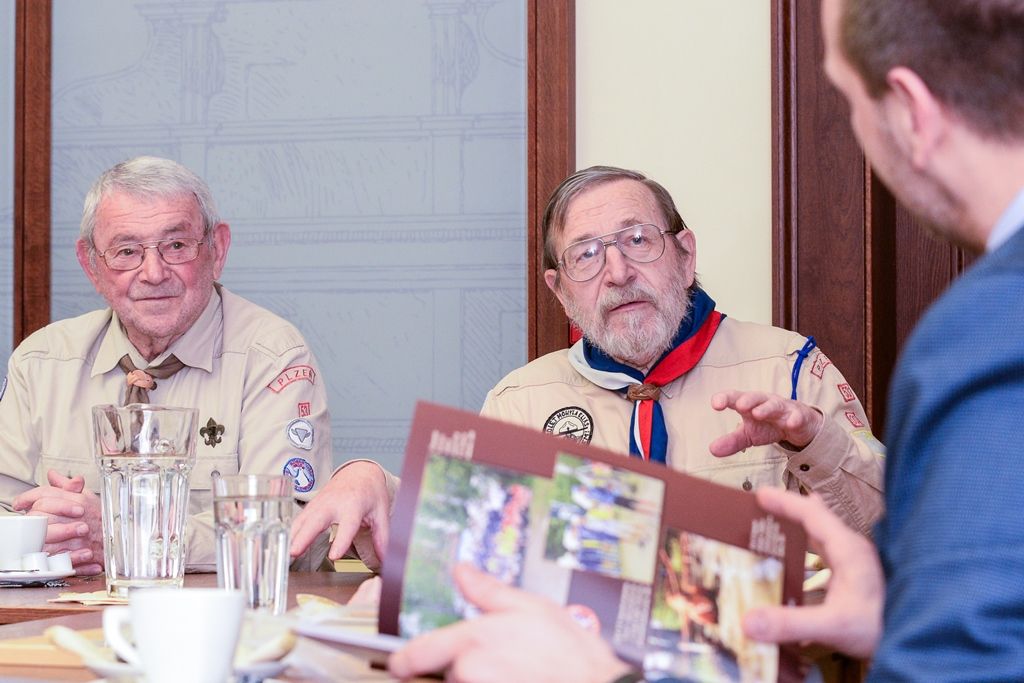 Jiří Světlík oslavil 95. narozeniny, svému rodákovi popřálo město Plzeň (foto: M. Pecuch, 20.3.2019)