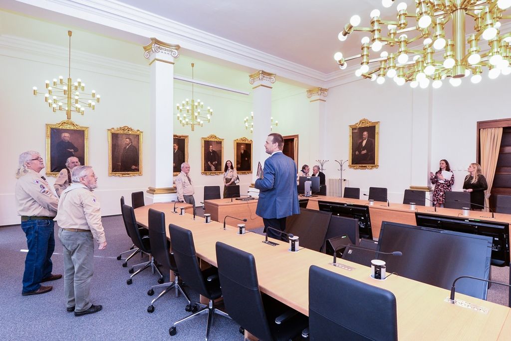 Jiří Světlík oslavil 95. narozeniny, svému rodákovi popřálo město Plzeň (foto: M. Pecuch, 20.3.2019)