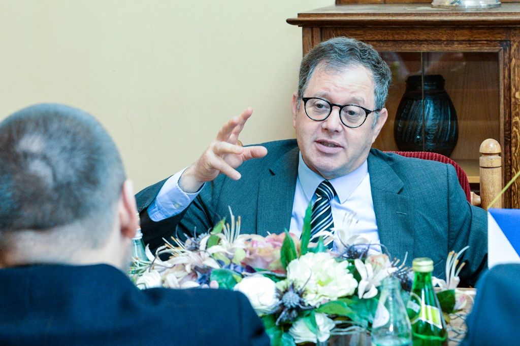 Velvyslanec Státu Izrael v ČR J. E. Daniel Meron zavítal do Plzně (foto: M. Pecuch, 3.5.2019)