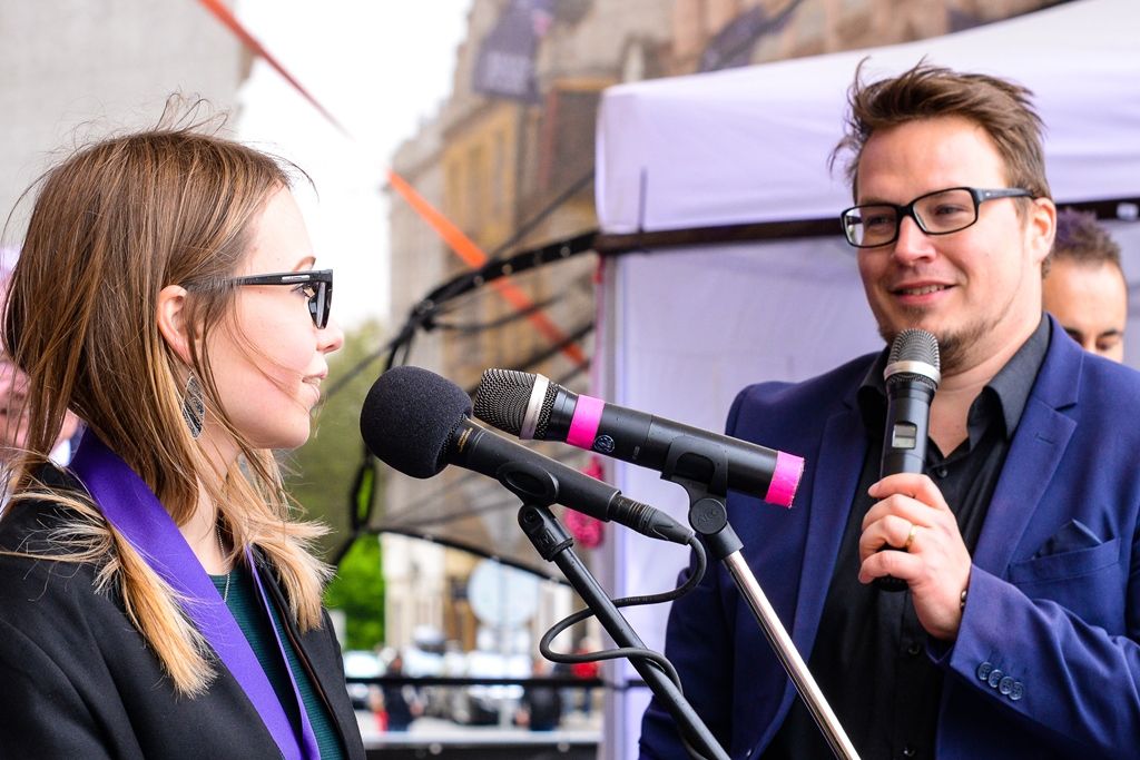 Slavnosti svobody 2019 - Stipendium gen. Pattona pro Adélu Machovou (foto: M. Pecuch, 4.5.2019)