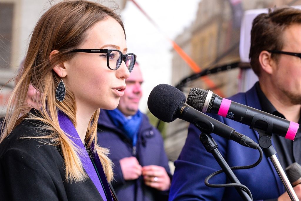 Slavnosti svobody 2019 - Stipendium gen. Pattona pro Adélu Machovou (foto: M. Pecuch, 4.5.2019)