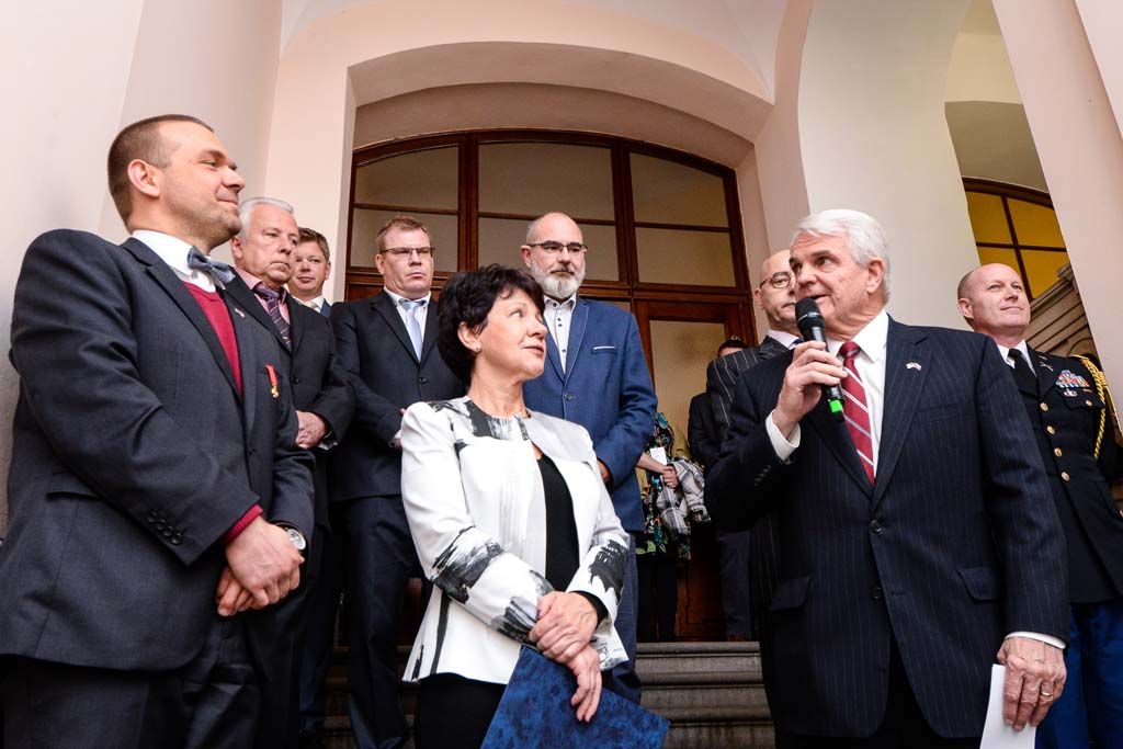 Slavnosti svobody 2019 - Setkání s velvyslanci a pietní akt na plzeňské radnici (foto: M. Pecuch, 6.5.2019)