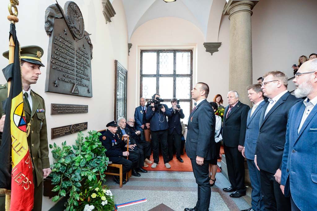 Slavnosti svobody 2019 - Setkání s velvyslanci a pietní akt na plzeňské radnici (foto: M. Pecuch, 6.5.2019)