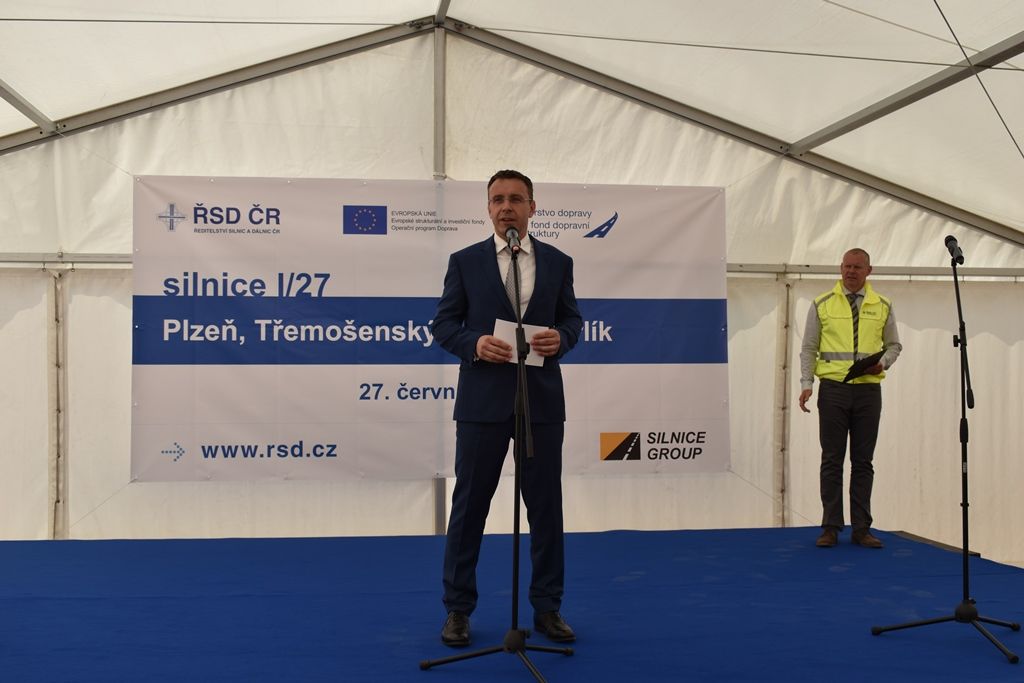 Zahájení stavby silnice I/27 v úseku Třemošenský rybník - Orlík (foto: A. Jarošová, 27.6.2019)