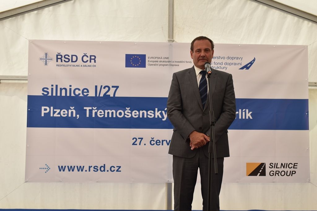 Zahájení stavby silnice I/27 v úseku Třemošenský rybník - Orlík (foto: A. Jarošová, 27.6.2019)