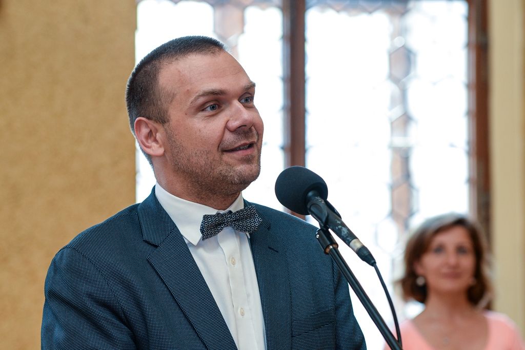 Mladí účastníci mezinárodního kempu si prohlédli plzeňskou radnici (foto: M. Pecuch, 15.7.2019)