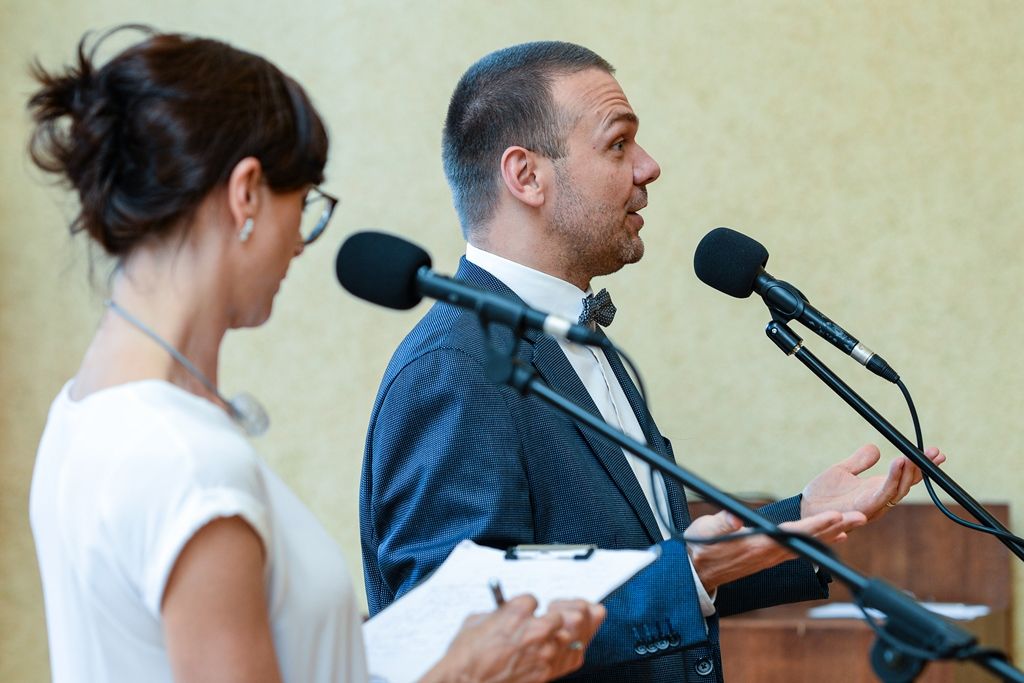 Mladí účastníci mezinárodního kempu si prohlédli plzeňskou radnici (foto: M. Pecuch, 15.7.2019)