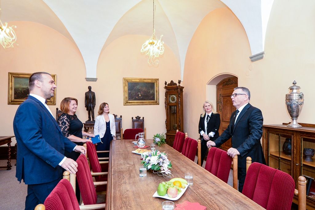 Setkání primátora s ministrem kultury ČR Zaorálkem na radnici (foto: M. Pecuch, 13.9.2019)