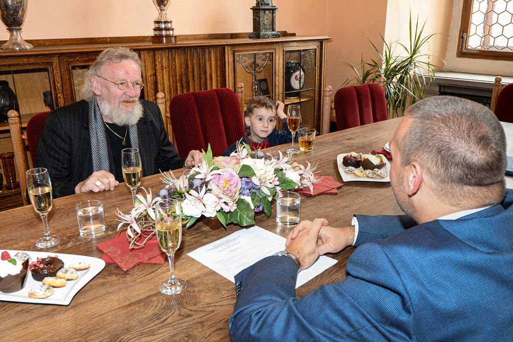 Primátor pogratuloval Karlu Sykovi k životnímu jubileu (foto: M. Pecuch, 23.9.2019)