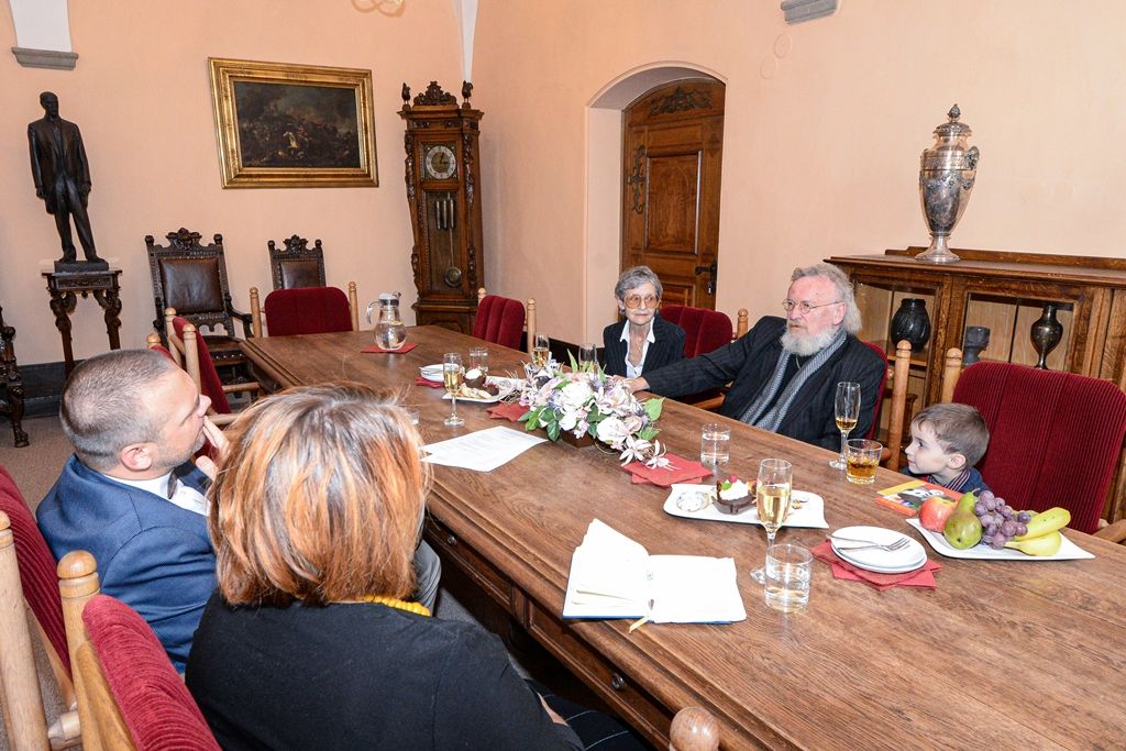 Primátor pogratuloval Karlu Sykovi k životnímu jubileu (foto: M. Pecuch, 23.9.2019)