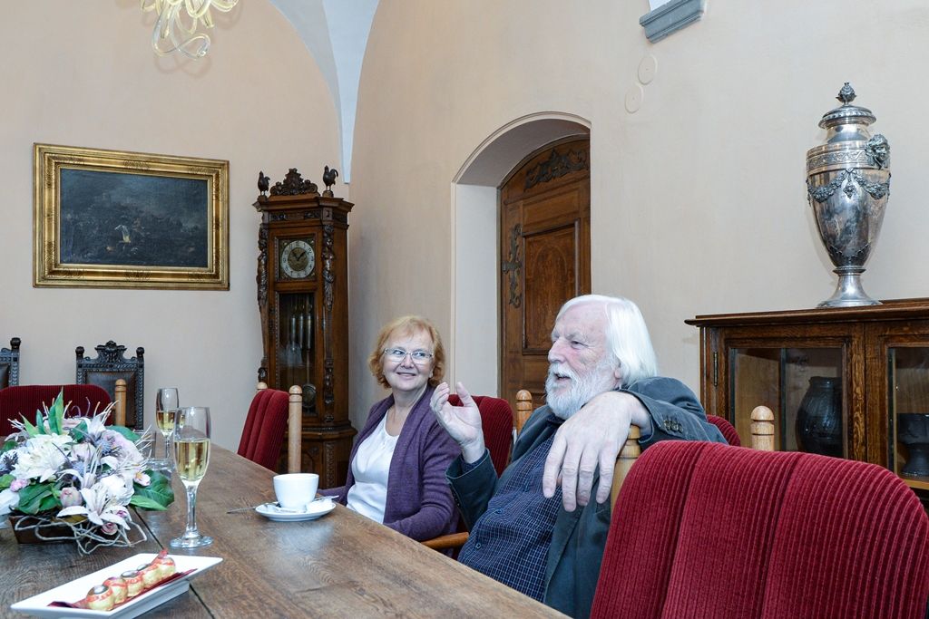 Primátor poblahopřál Janu Loučímovi k životnímu jubileu (foto: M. Pecuch, 8.10.2019)