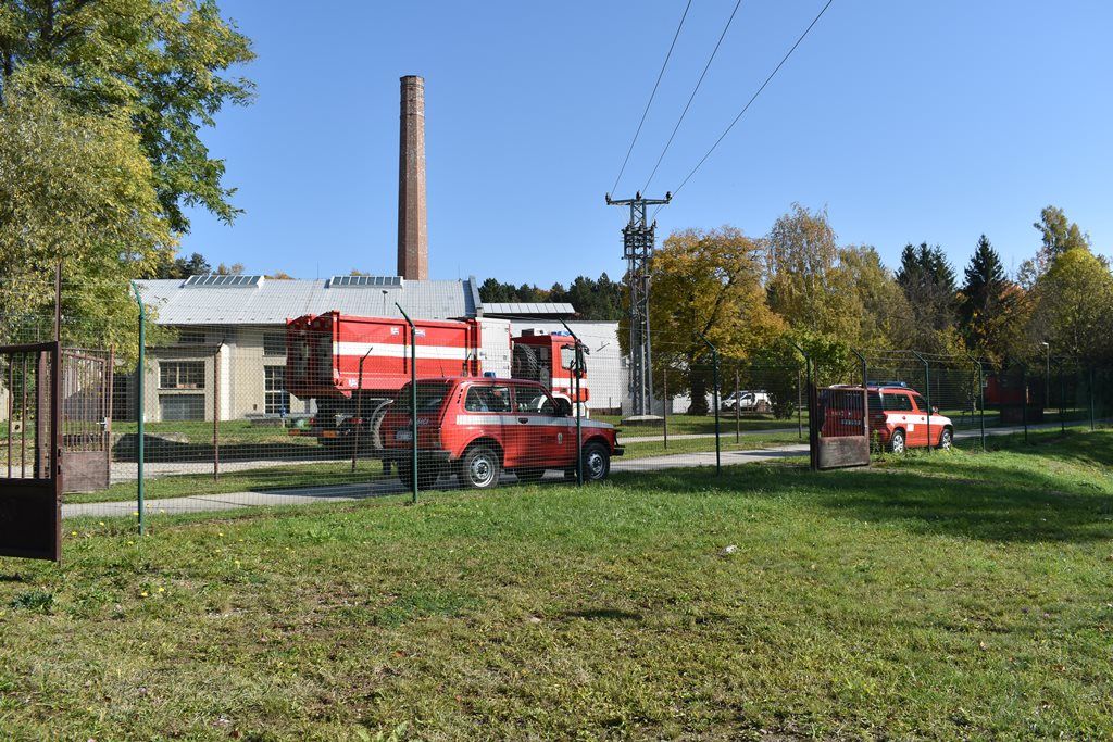 Instalace zařízení na čerpání vody z Radbuzy (foto: A. Jarošová, 14.10.2019)