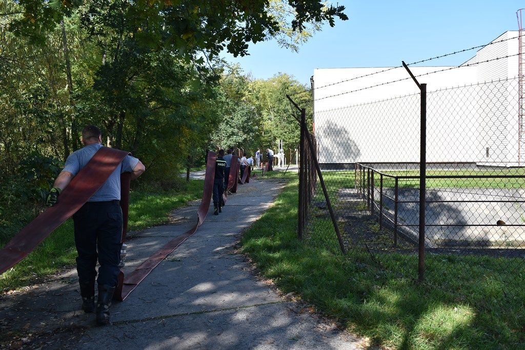 Instalace zařízení na čerpání vody z Radbuzy (foto: A. Jarošová, 14.10.2019)