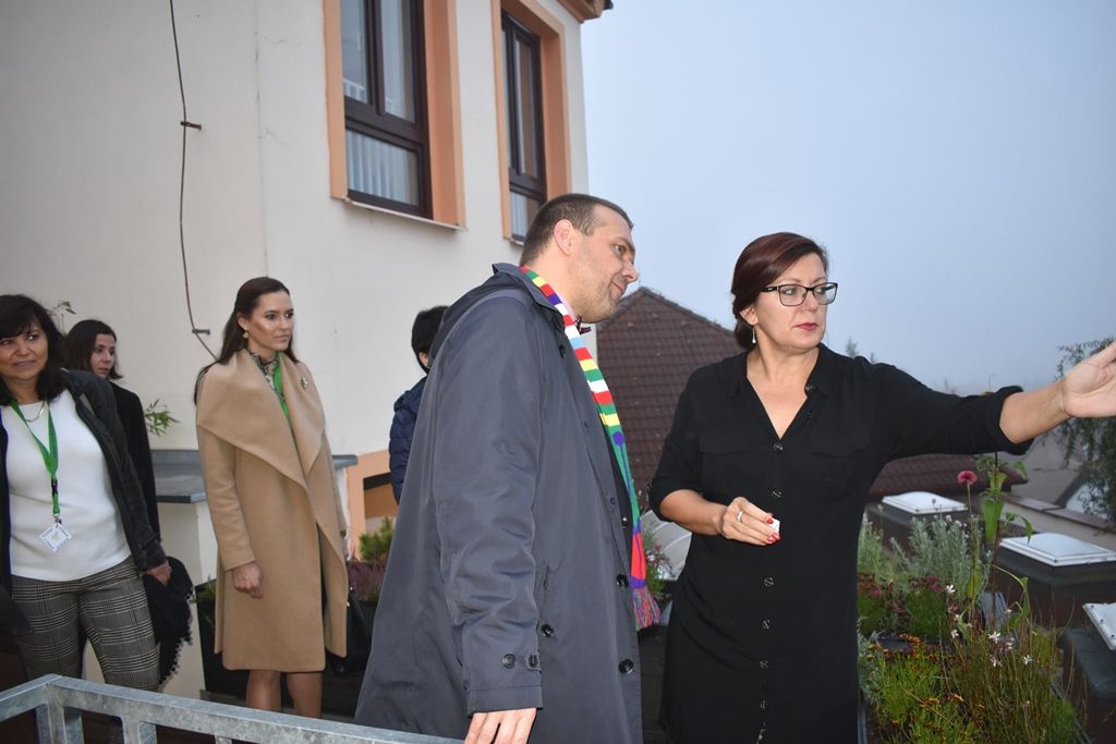 Tyršova ZŠ a MŠ v Plzni Černicích má zelenou střechu (foto: A. Jarošová, 21.10.2019)