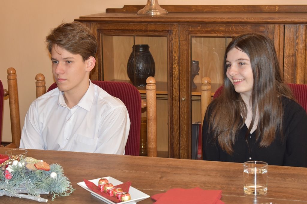 Přijetí žáků Benešovy základní školy (foto: E. Barborková, 10.12.2019)