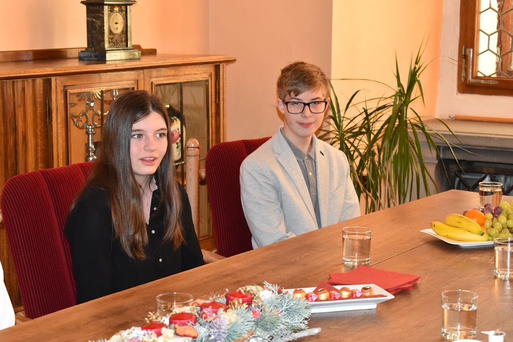 Přijetí žáků Benešovy základní školy (foto: E. Barborková, 10.12.2019)