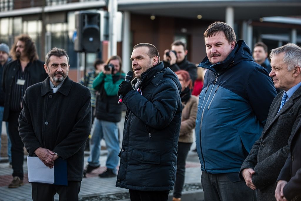 Otevření tramvajové tratě k Západočeské univerzitě (foto: M. Říský, 15.12.2019)