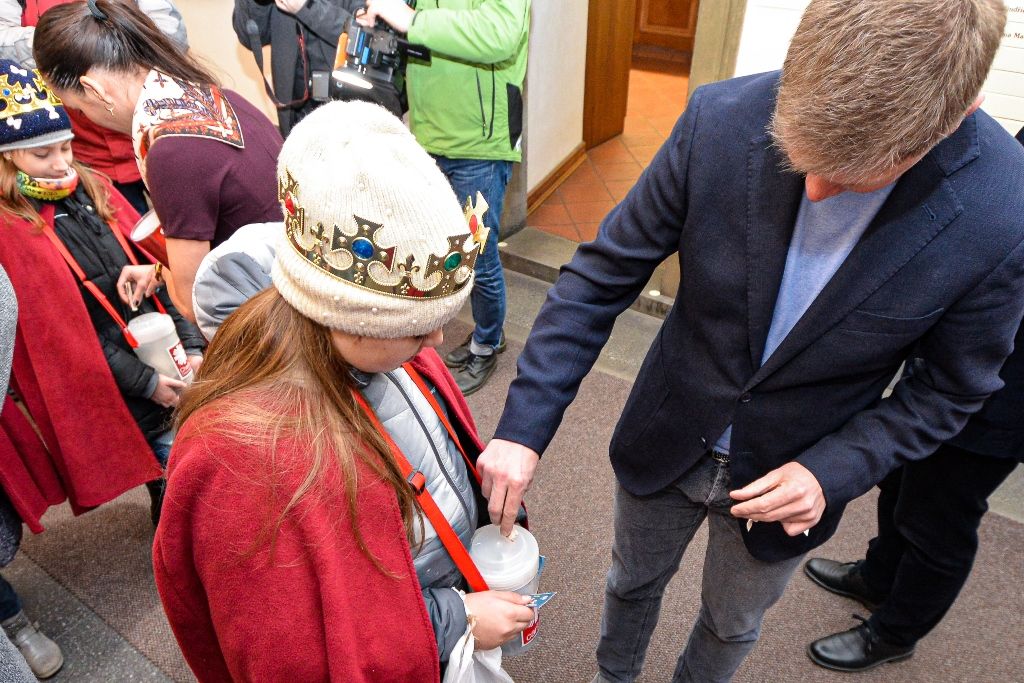 Tříkrálová sbírka slavnostně začala na plzeňské radnici (foto: M. Pecuch, 6. a 7.1.2020)