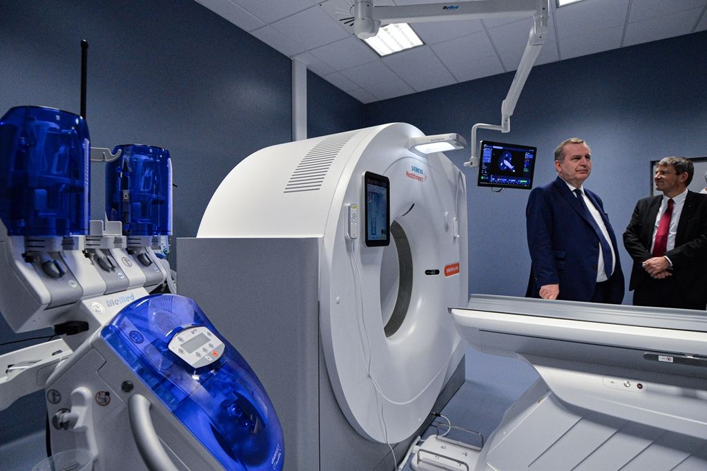 Nový výpočetní tomograf pro Biomedicínské centrum v Plzni (foto: M. Pecuch, 10.1.2020)